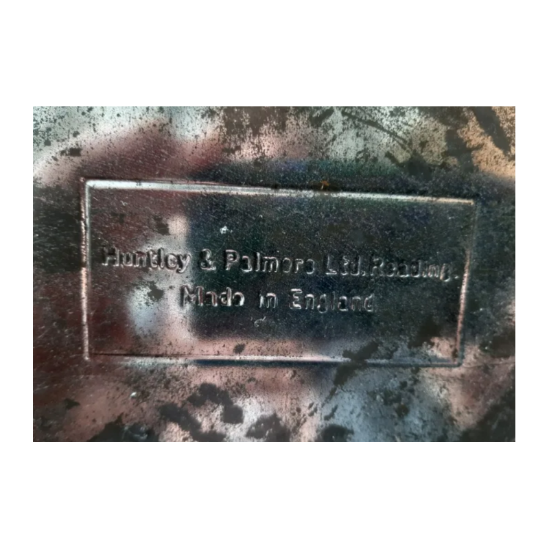 Antigua caja redonda metálica...