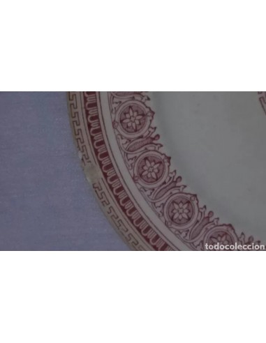 Plato postre color rosa La Cartuja,...