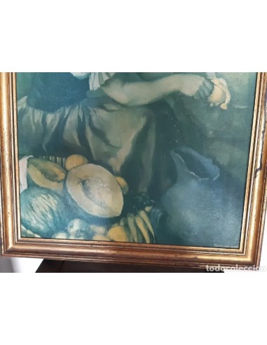 Cuadro antiguo lámina barnizada sobre...