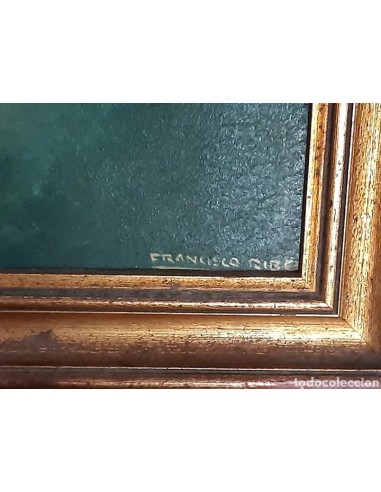 Cuadro antiguo lámina barnizada sobre...