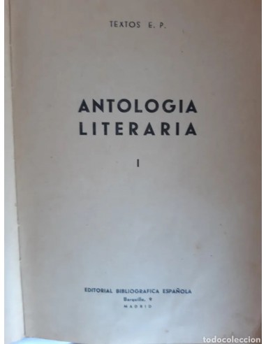 ANTOLOGIA LITERARIA I, textos E.P.