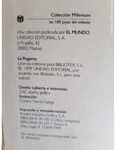 LA REGENTA, Volumen I y II. Leopoldo...