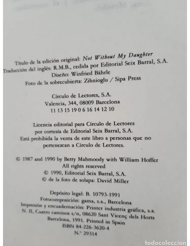 NO SIN MI HIJA, de Betty Mahmoody y...