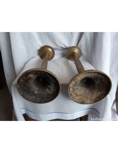 PAREJA CANDELEROS BRONCE SIGLO XVIII,...