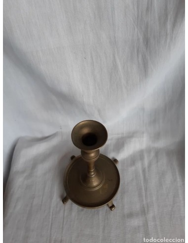 Candelero bronce, siglo XVIII, 20 cm...