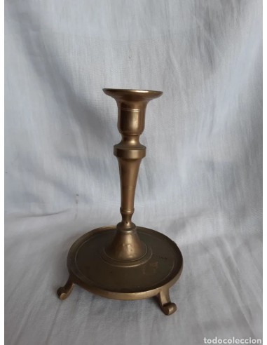 Candelero bronce, siglo XVIII, 20 cm...