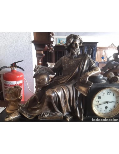 Reloj sobremesa bronce y alabastro