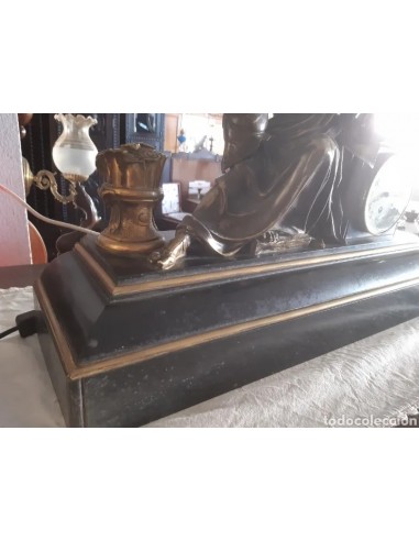 Reloj sobremesa bronce y alabastro