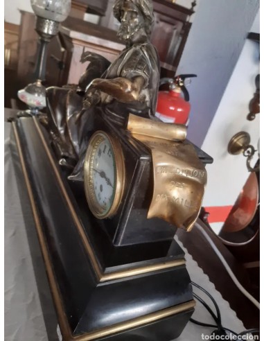 Reloj sobremesa bronce y alabastro