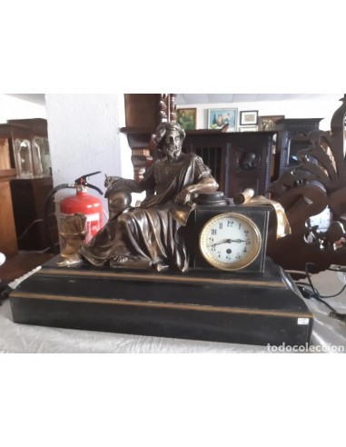 Reloj sobremesa bronce y alabastro