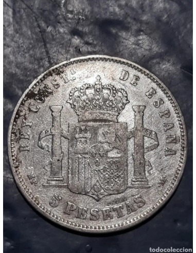Moneda antigua, 5 pesetas Alfonso...