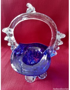 Antigua cesta cristal murano