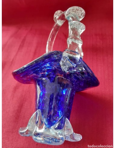 Antigua cesta cristal murano