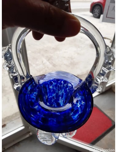 Antigua cesta cristal murano