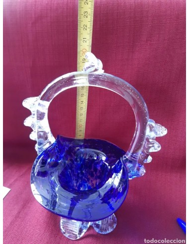 Antigua cesta cristal murano