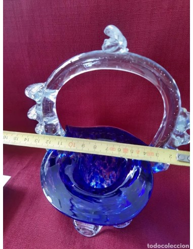 Antigua cesta cristal murano