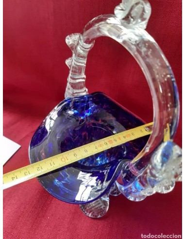 Antigua cesta cristal murano