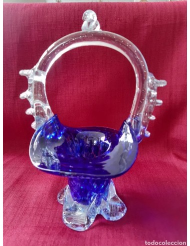 Antigua cesta cristal murano